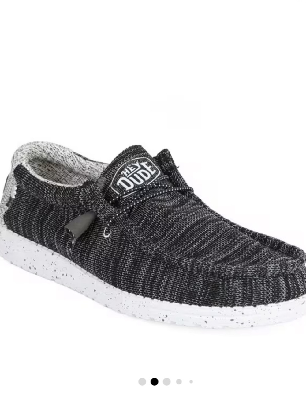 Hey Dude Wally stretch ! Knit Slip-On Loafer in Black and White! M 11